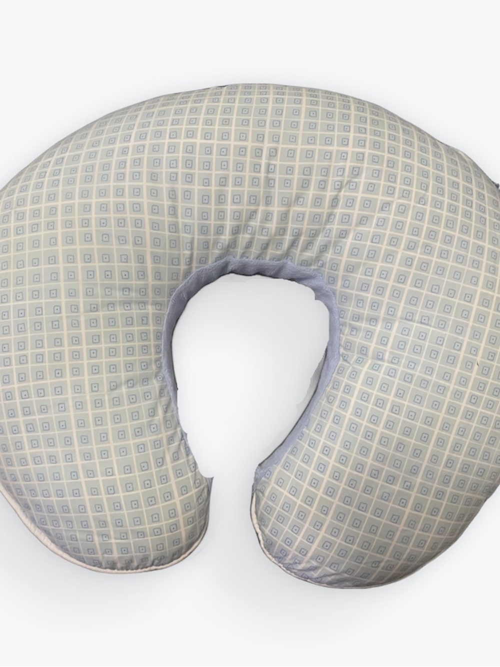 Boppy U-Shaped Nursing Pillow in Blue and Cream Geometric Print